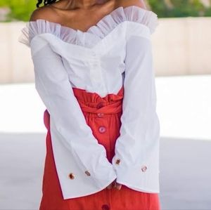 Shein Eyelet ruffle top
